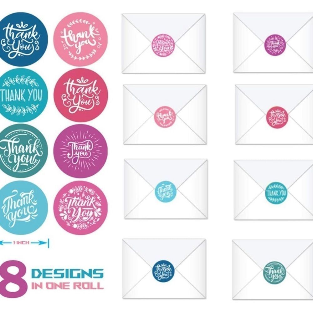 500 thank you stickers (variety pack) 1in round | shipping supplies - Picture 1 of 5